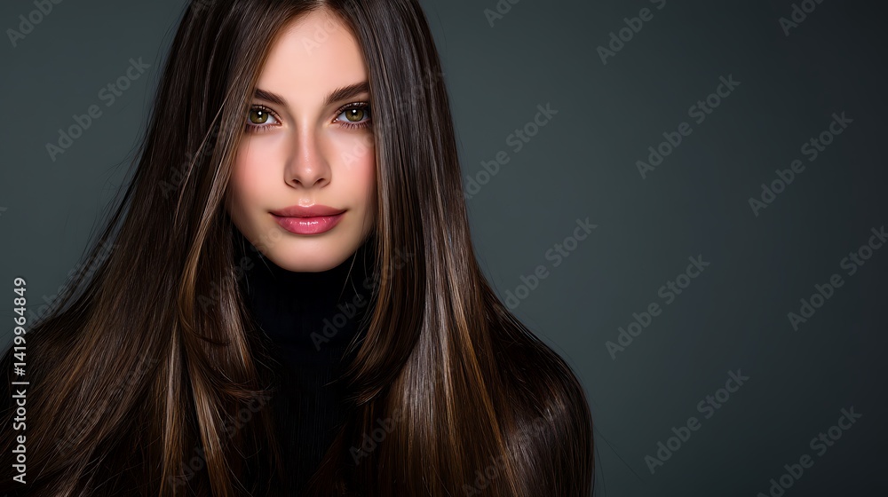 Fototapeta premium Woman with long brown hair