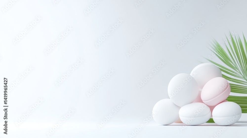 Fototapeta premium Pastel spheres, minimal aesthetic