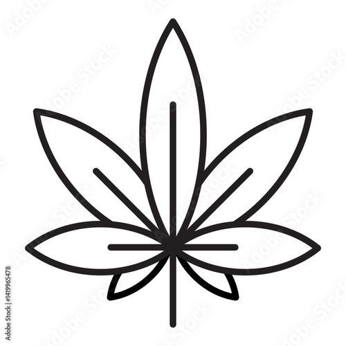 Cannabis Components Icon. Cannabinoid and Plant-Based Compound Breakdown Symbol
