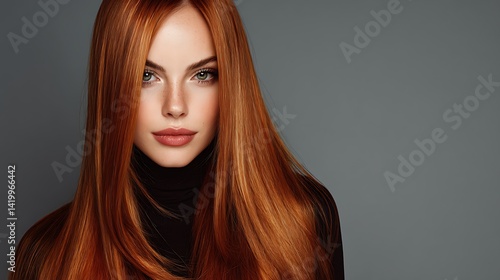 Woman with long, vibrant red hair