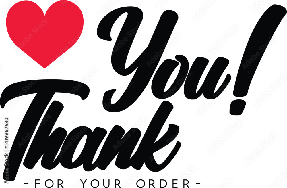 Fototapeta premium Thank You for Your Order. Elegant Thank You for Your Order Design with Stylish Graphics. Sophisticated Thank You for Your Purchase Image with Modern Elements. Chic Thank You for Your Order Graphic