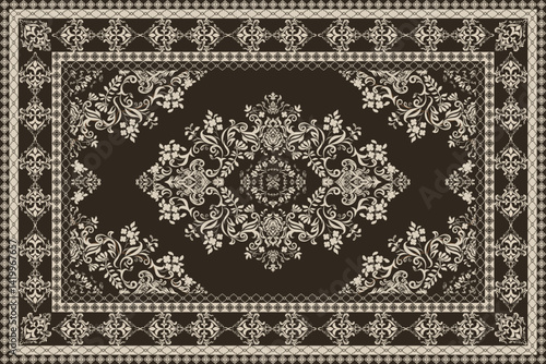 Vintage Arabic pattern.Persian colored carpet.Rich ornament for fabric design,handmade,interior decoration,textiles.Abstract design of persian carpet with geometric ornament.Moroccan style background.