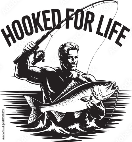 vector illustration of a fishing trophy