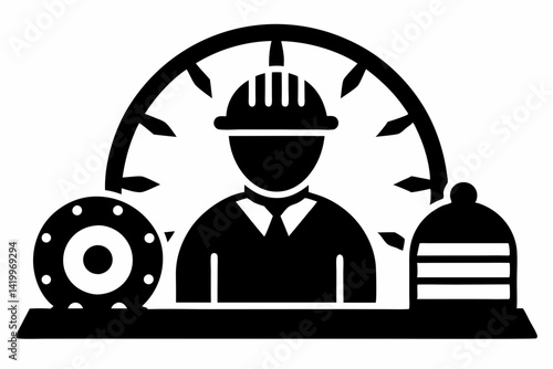 labour day,  day labour, happy labour day wish,  isolated Assets, isolated, clip art, Illustration of a construction worker with a gauge 
