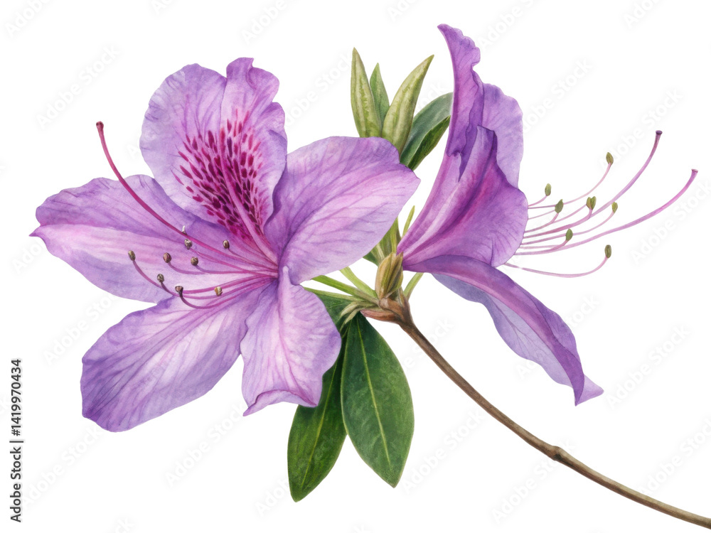 Obraz premium Beautiful azalea flowers bloom gracefully, showcasing their delicate petals and vibrant colors, perfect for any garden or floral arrangement