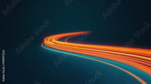 Project Lifecycle concept. Abstract light trails on a dark background.