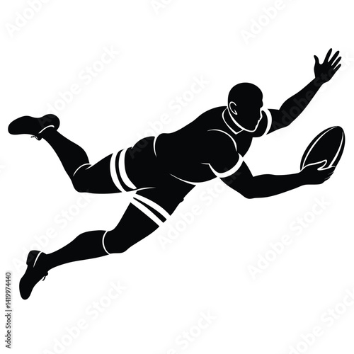 Rugby Player Preparing for Conversion Kick