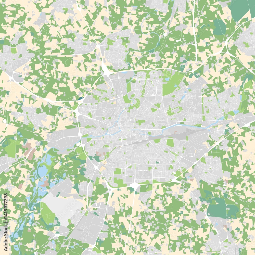 Obraz premium City map of Rennes, France