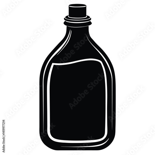 Isolated Black Vector dish soap WIith White Background
