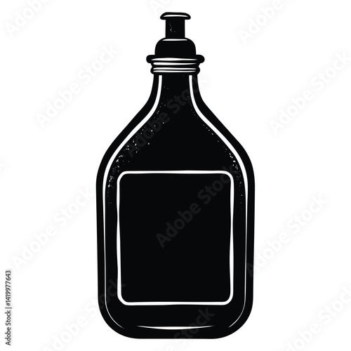 Isolated Black Vector dish soap WIith White Background
