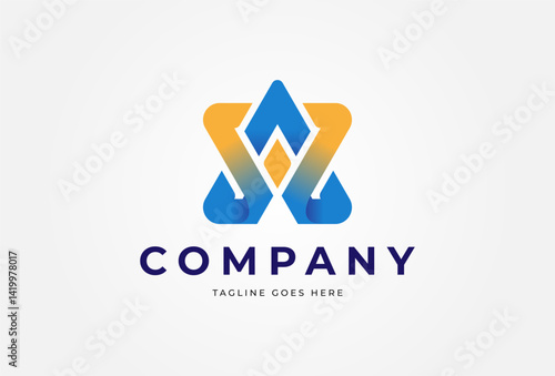 Initial Letter AM Logo, Letter A with M combination in gradient color, Can be used for brand and company logos, vector illustration