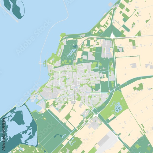 City map of Lelystad, Netherlands
