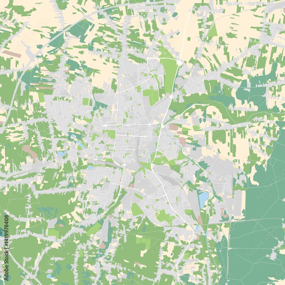 Fototapeta premium City map of Czestochowa, Poland