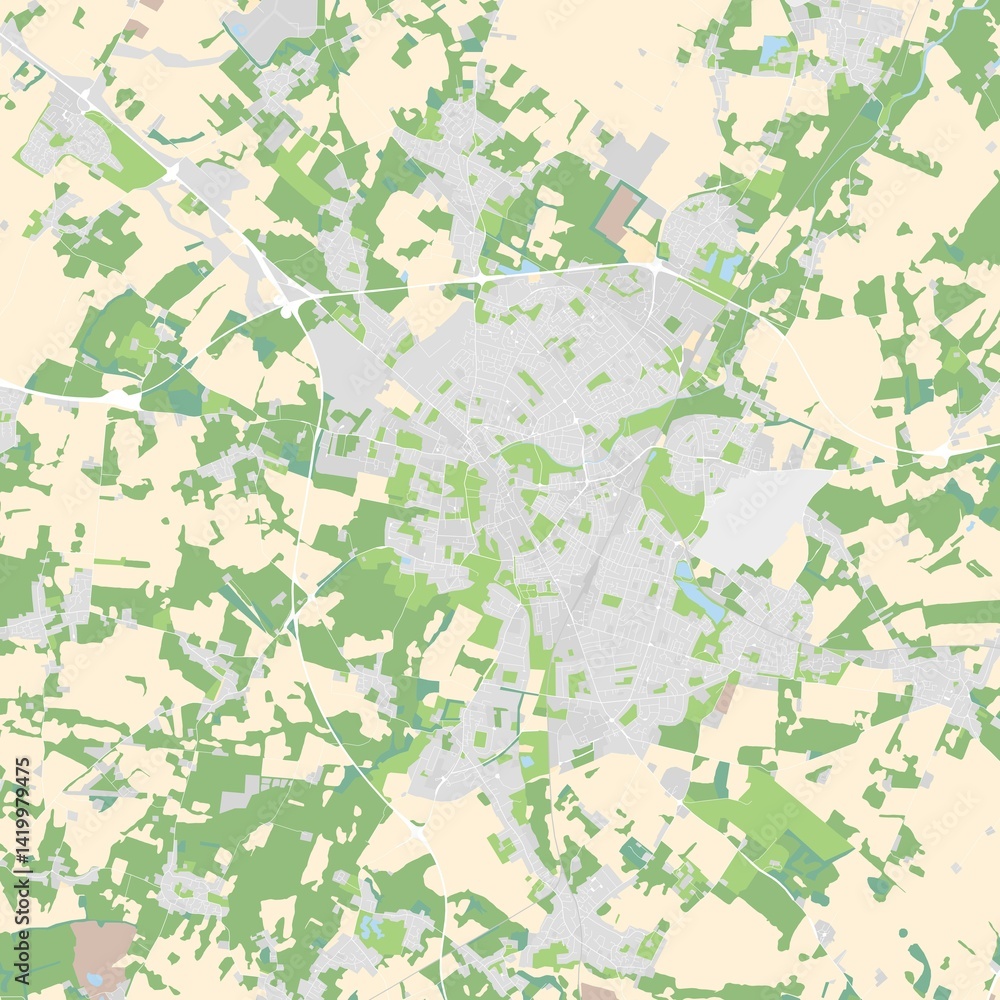 Obraz premium City map illustration of Cambridge, England