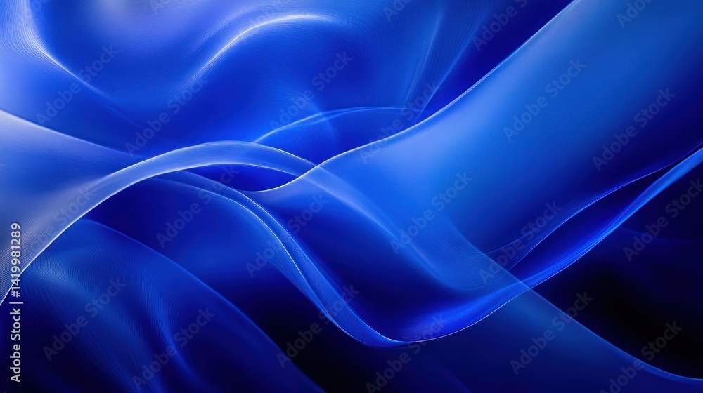 Fototapeta premium Abstract digital blue waves floating in a dark background design