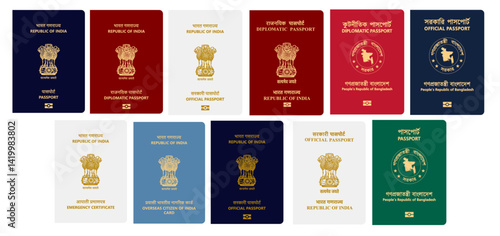 Indian National Passports Vector Models