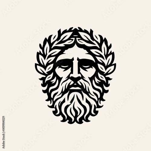 zeus god greek logo design vector front view	
