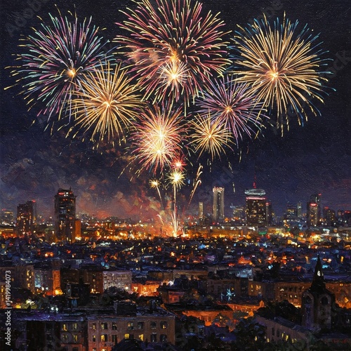 Obraz na płótnie fireworks for the new year
