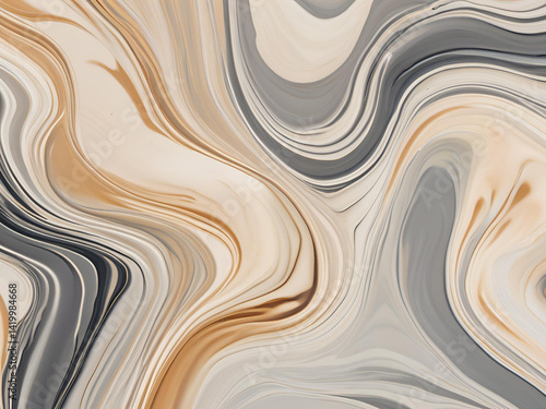 Liquid Marble Texture in Soft Grays and Beige