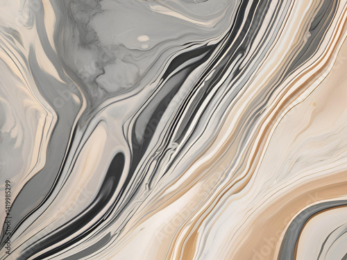 Liquid Marble Texture in Soft Grays and Beige