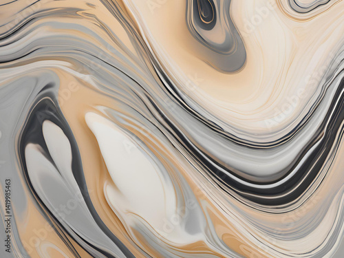 Liquid Marble Texture in Soft Grays and Beige