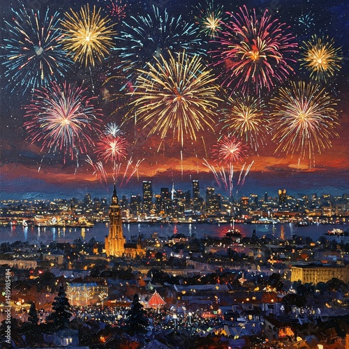 Obraz na płótnie fireworks for the new year
