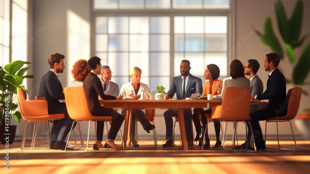 Diverse business people having a team meeting in an office Diverse business people having a team meeting in an office
