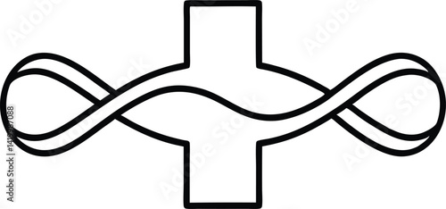aid line art vector icon.