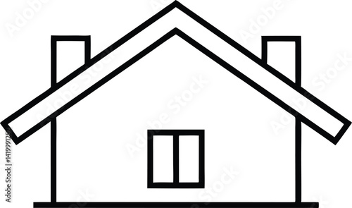 housing line art vector icon.