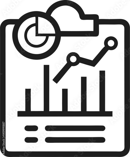 SEO report analytic icon Isolated on white background vector set