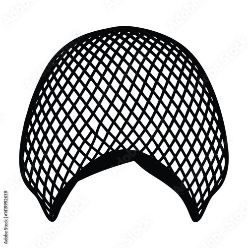 Isolated Black Vector hairnet With White Background