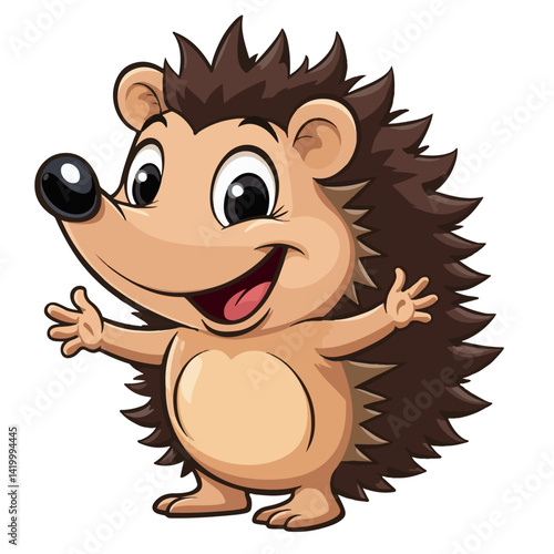 Cute hedgehog funny vector white background