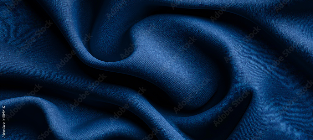 Obraz premium Dark blue fabric texture background textile material cloth