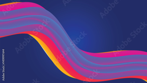 Wallpaper Mural Vibrant Fluid Abstract Waves on Deep Blue Background | Colorful Flowing Gradient Art Torontodigital.ca