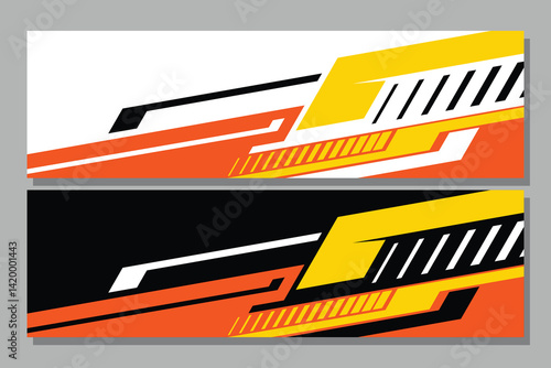 car livery graphic vector. abstract background design for vehicle vinyl wrap and sports car, racing car, rally, and decal in white and black color background