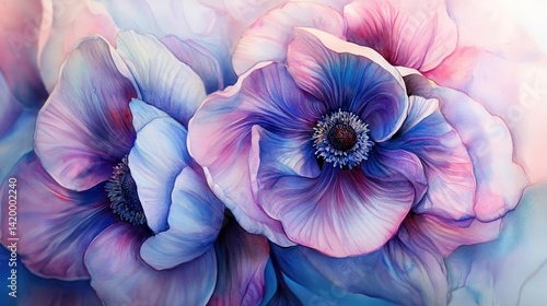 Flowers Watercolor hand-made floral.