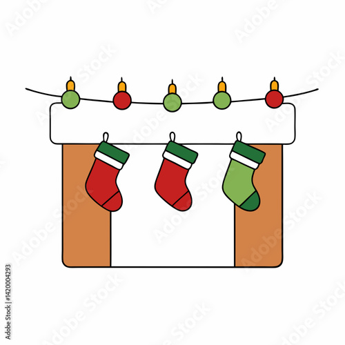 christmas socks hanging on a clothesline