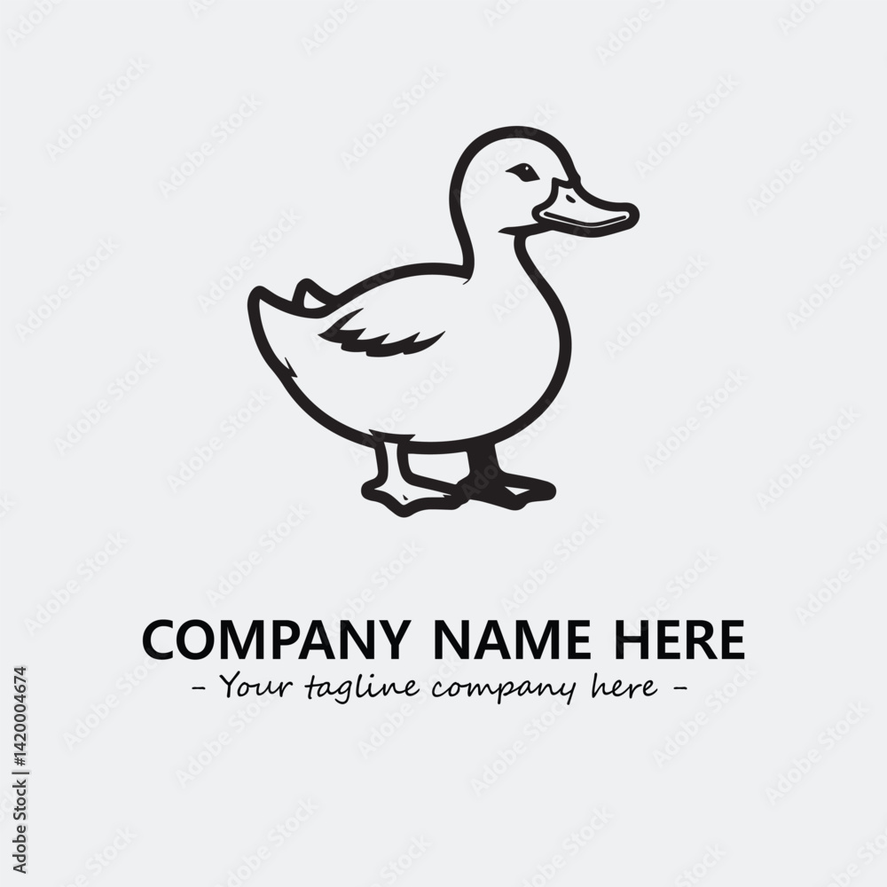 Duck illustration black and white for logo company vector image
Duck illustration black and white for logo company vector image