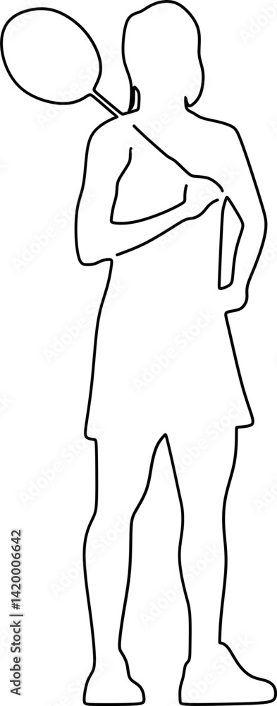 Badminton Player Outline Badminton Player Outline