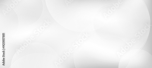 White abstract background with layered circular line patterns. Suitable for presentations, technology themes, or professional branding visuals.