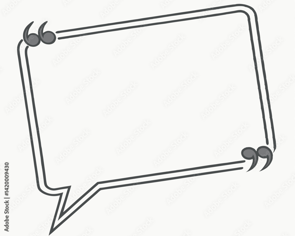 Simple Rectangular Quote Bubble Vector for Text and Testimonials. Simple Rectangular Quote Bubble Vector for Text and Testimonials.