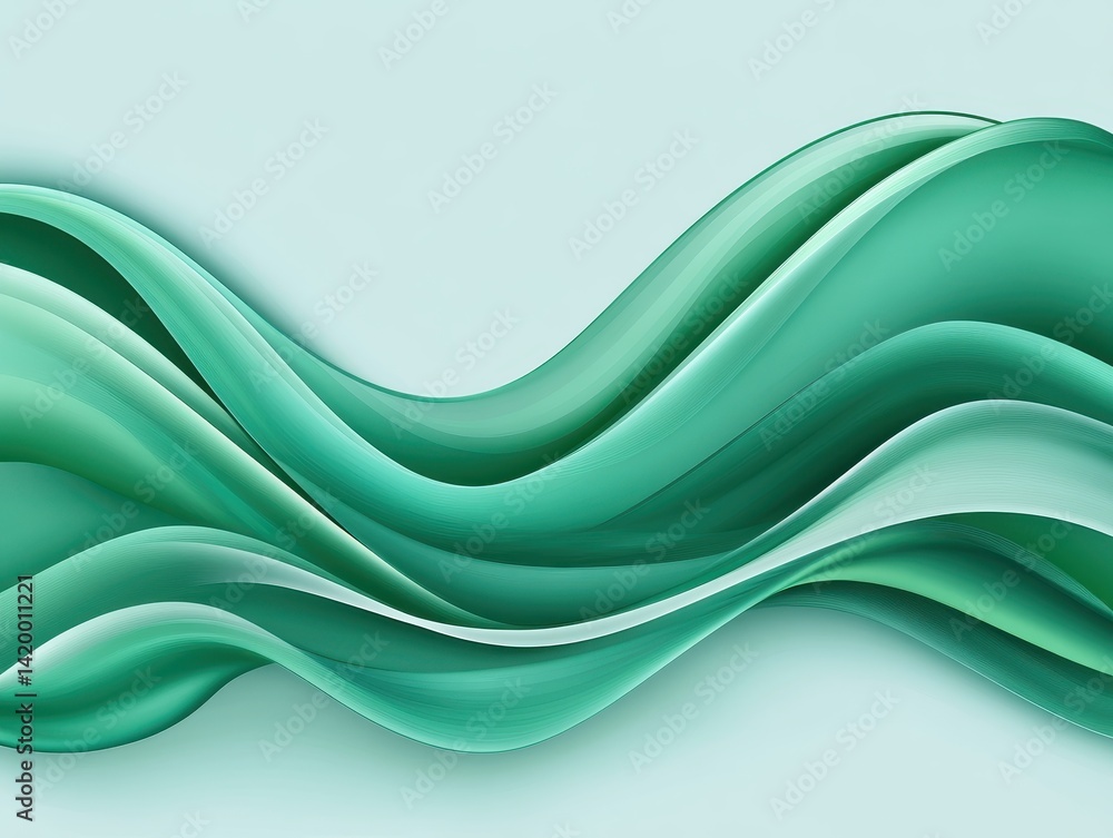 Obraz premium Abstract Teal Waves