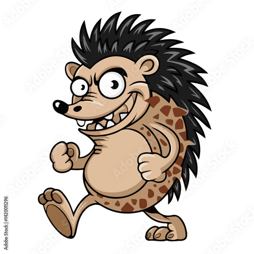 Cute hedgehog funny vector white background