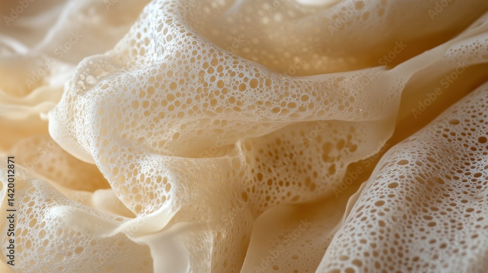 Close up view showing spongy and porous texture of the food Close up view showing spongy and porous texture of the food