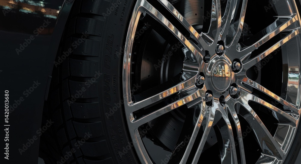 Fototapeta premium Car Wheel Close-Up (Photo)