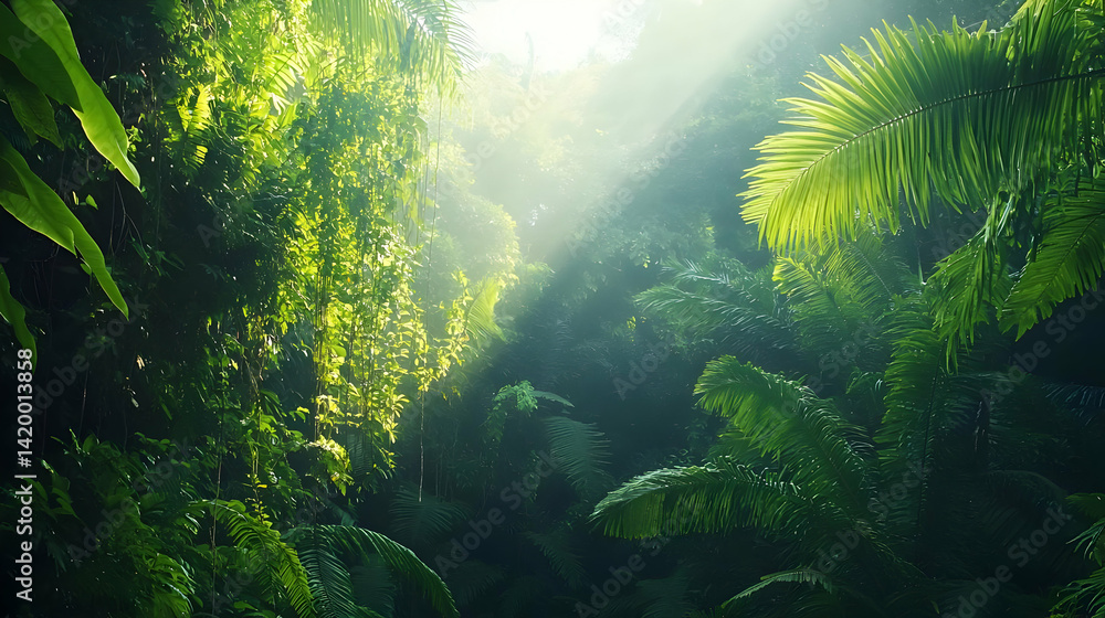 Sunlit Lush Tropical Forest Canopy Sunlit Lush Tropical Forest Canopy