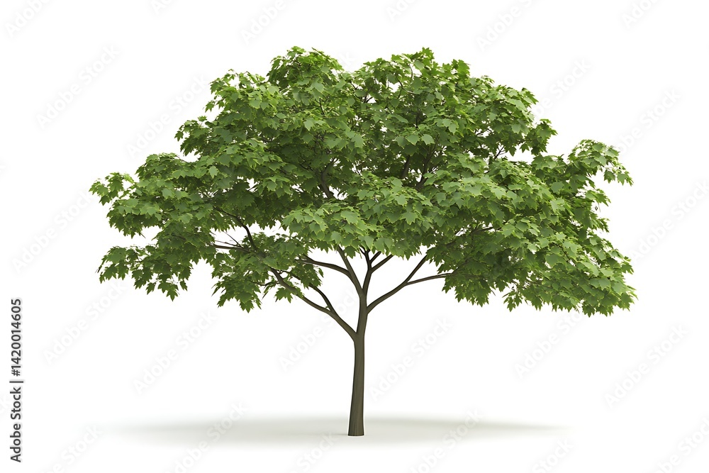 3D Model of a Maple Tree in Fall Colors, Isolated on White Background 3D Model of a Maple Tree in Fall Colors, Isolated on White Background