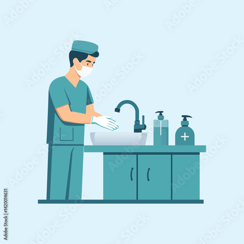 Doctor and patient flat vector, healthcare consultation illustration, medical checkup scene, hospital visit, cartoon doctor, clinic appointment concept, healthcare vector art design