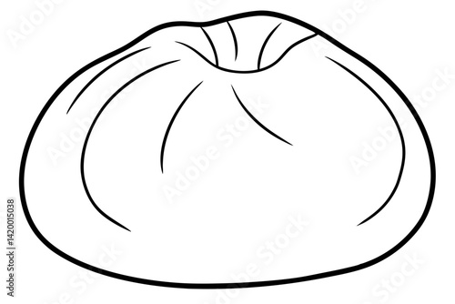 Bean Bag Line Art Vector Illustration