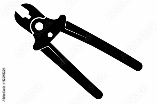 Bolt Cutter Black Silhouette Vector Illustration